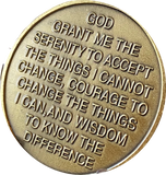 Women In Recovery Medallion Yellow Rosie Riveter Serenity Prayer Sobriety Chip