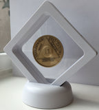 White Diamond AA Medallion Display Sobriety Chip Challenge Coin Holder Stand - RecoveryChip