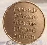 Bulk Lot of 25 - Expect Miracles Bronze Medallion - RecoveryChip