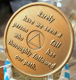 2 Year AA Founders Medallion Bronze Sobriety Chip