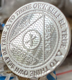 10 Year .999 Fine Silver Mirror Finish AA Medallion Recoverychip Reflex Sobriety Chip