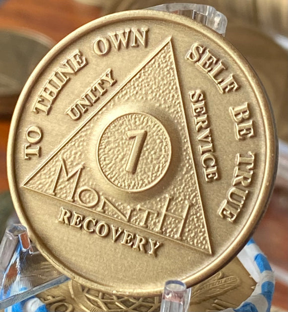 19 Year AA Medallion Traditional Bronze Raised Center 19 Year AA Medallion Traditional Bronze Raised Center