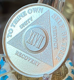 27 Year AA Medallion .999 Fine Silver Sobriety Chip .5oz