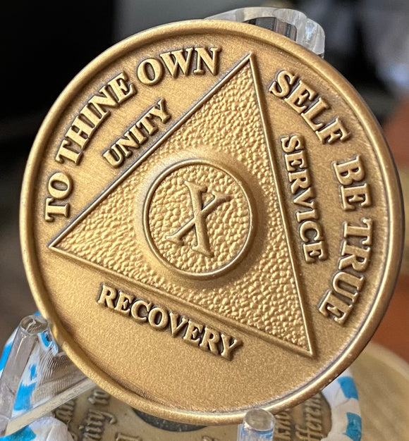 10 Year AA Medallion Bronze Sobriety Chip