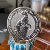 2021 Queen's Beast 2oz Fine Silver .999 White Greyhound Coin British Royal Mint