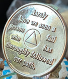 3 Year AA Founders Medallion Titanium Grey Nickel Plated Sobriety Chip