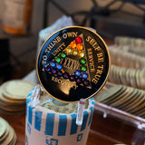 36 Year AA Medallion Black Rainbow Crystal Sobriety Chip