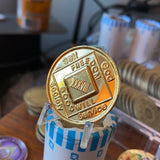 38 Year NA Gold Plated Sobriety Chip Narcotics Anonymous