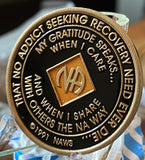 30 Year NA Medallion Orange White and Black Official Narcotics Anonymous Sobriety Chip