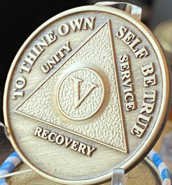 5 Year AA Medallion Bronze Wendells Sobriety Chip