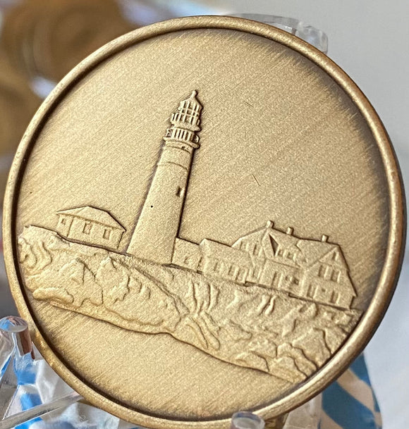 Fog Light Prayer Lighthouse Antique Bronze Medallion AA NA Chip