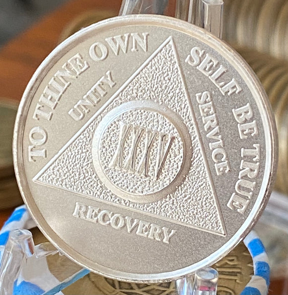 35 Year AA Medallion .999 Fine Silver Sobriety Chip