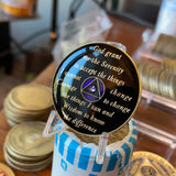 11 Year Purple AA Medallion Transition Crystal Sobriety Chip