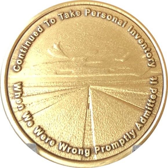 Step 10 Personal Inventory Daily Reprieve AA Sobriety Medallion Chip - RecoveryChip